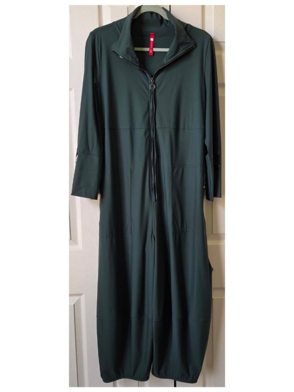 IC Collection Hunter Green Utility Jumpsuit, Sz M, EUC, Cropped Wide Leg, Edgy!